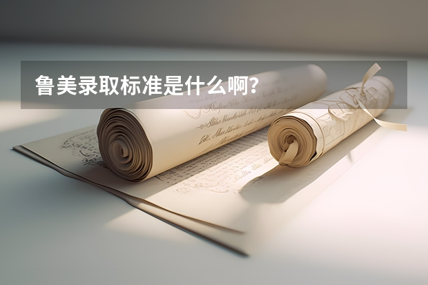 鲁美录取标准是什么啊？