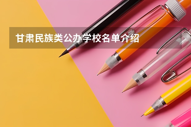 甘肃民族类公办学校名单介绍